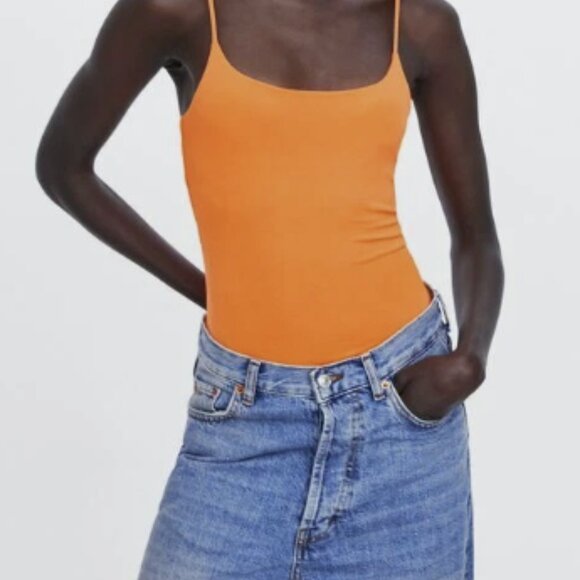 ZARA Bright Orange Bodysuit – Size S - Picture 4 of 5